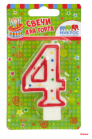 Свеча-цифра красное ассорти 