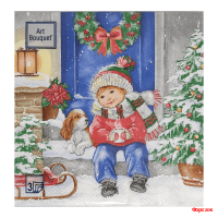 Салфетки 33х33, 20 шт., 3 сл. Пришла зима Арт Букет/12