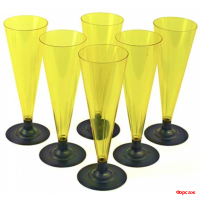 фужер для шампанского  ЖЕЛТЫЙ 6шт/75