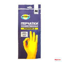 Перчатки хоз. латексные АВИОРА М с х/б напыл. 12/240