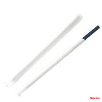 Бумажные трубочки 6*197 100шт черные в индивид.упак./25