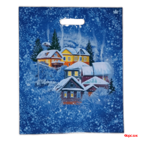 Пакет с вырубной ручкой 45х38, 60 мкм Домики/50/500 Пакет с вырубной ручкой 45х38, 60 мкм Домики/50/500