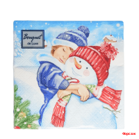 Салфетки 24х24, 25 шт., 3 сл. Зимняя любовь Bouquet de Luxe/1