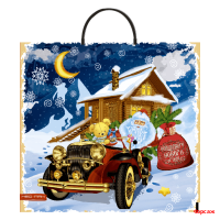 Пакет с пластик.ручками 37х35-90мкм Новогодняя доставка (10/100)