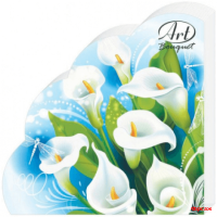 Белые Лилии 3-сл.12л. Салфетки Art Bouquet Rondo /15