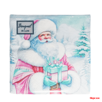 Салфетки 24х24, 25 шт., 3 сл. Дедушка Мороз Bouquet de Luxe/1