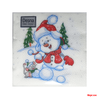 Салфетки 24х24, 40 шт., 1 сл. Снеговичок Design/32
