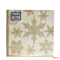 Салфетки 24х24, 25 шт., 3 сл. Снегопад Золото Bouquet de Luxe/1