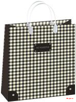 Подарочные пакеты 23x26+10 из мягкого пластика (BAS60 Черно-белая клетка Корея