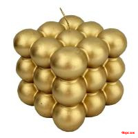 Свеча Неокуб золотая/12