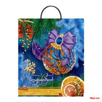 Пакет с пластик.ручками 38х44-90мкм Шар с бантом (10/100)