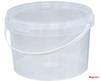 Ведро п/п пищевое 11л осветленное с крышкой, металлическая ручка