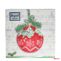 Салфетки 24х24, 25 шт., 3 сл. Музыкальный шар Bouquet de Luxe/