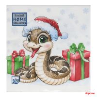 Салфетки 33х33, 20 шт., 3 сл. Новогодний питончик Collection Classic/12