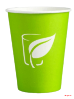 Стакан бумажный для горячих напитков 350 мл, зелёный ЛОГО 50шт