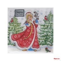 Салфетки 24х24, 40 шт., 1 сл. Снегурочка Design/32