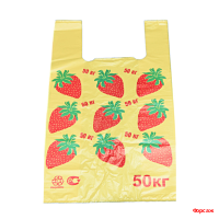 Пакет майка  30х55=30 Клубника цветные 100 шт./1000 шт.