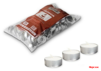 Свечи в гильзе 100шт. белые (Чайная)15