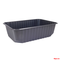 Контейнер 0,75 л (Пермь) плоский б/ крышки черный 100/500