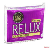 Ватные палочки Релюкс 100 шт пакет/52
