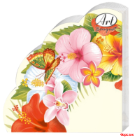 Тропические цветы 3-сл.12л. Салфетки Art Bouquet Rondo /15