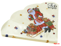 Салфетки круглые Дед Мороз с подарками 3-х сл. 12 шт/15