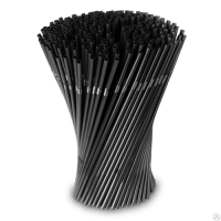 Соломка 0,5*21см  с изгибом черная 250 шт/48