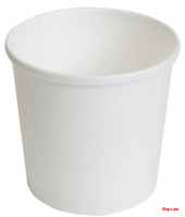 Контейнер бумажный с крышкой, 300 мл, белый, d 90 мм