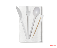 Набор №5 (салфетка, зубочистка, вилка, нож, ч.ложка)/200 Набор №5 (салфетка, зубочистка, вилка, нож, ч.ложка)/200