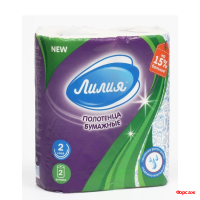 Полотенца рулонные Лилия белые 2-х сл.  2шт./12 упак