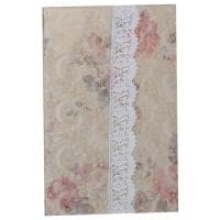 Скатерть ПВХ TC-01-2 с тиснением, на нетканой основе, с кружевом, размер 107*152 см