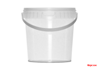 Ведро круглое 1л. прозр.с прозр. крышкой