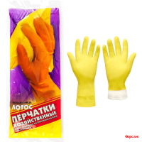 Перчатки хоз. латексные Лотос Волшебница  S 12/240