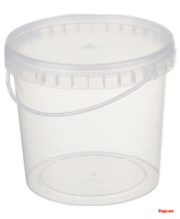 Ведро 1 л прозр. с прозр. крышкой/