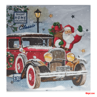 Салфетки 33х33, 20 шт., 3 сл. Дед Мороз приехал Home Collection Classic/12