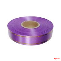 Лента подарочная с золотой полосой 20мм/50м, ФИОЛЕТОВАЯ