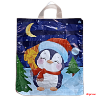 Пакет с петлевой ручкой 42х38 37 мкм Сюрприз от пингвина 50/300