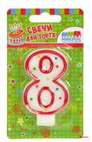 Свеча-цифра красное ассорти 