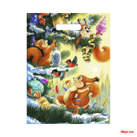 Пакет с вырубной ручкой 31х40, 60 мкм Три Бельчонка ламинир. 50/500 ТИКО Пакет с вырубной ручкой 31х40, 60 мкм Три Бельчонка ламинир. 50/500 ТИКО