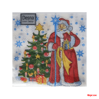 Салфетки 24х24, 40 шт., 1 сл. Дед Мороз и ель Design/32