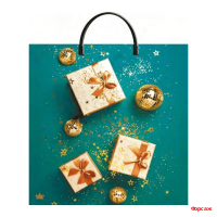 Пакет с пластик.ручками 36х37-100мкм Золотые подарки (10/100)/ТИКО