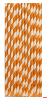 Бумажные трубочки 6*197 25 шт. оранжевые полосы