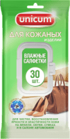 UNICUM  Вл.салфетки д/чистки изд.из кожи/24