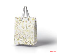 Пакет подарочный бумажный Новогодний 25,5*36*8/10