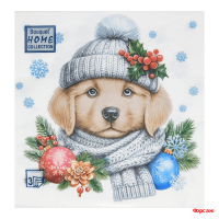 Салфетки 33х33, 20 шт., 3 сл. Добрый пёсик Home Collection Classic/12
