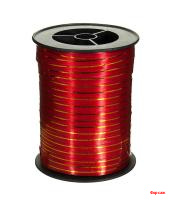 Лента подарочная 5мм/250м красная с золотой полосой