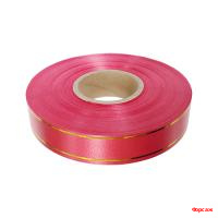 Лента подарочная с золотой полосой 20мм/50м, КРАСНАЯ