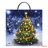 Пакет с пластик.ручками 36х37-100мкм Новогодняя красавица (10/100)/ТИКО