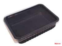 Контейнер чёрный 0,75 л (Алькор) плоский с кр.