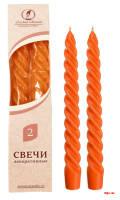 Свеча Витая оранжевая 2 шт